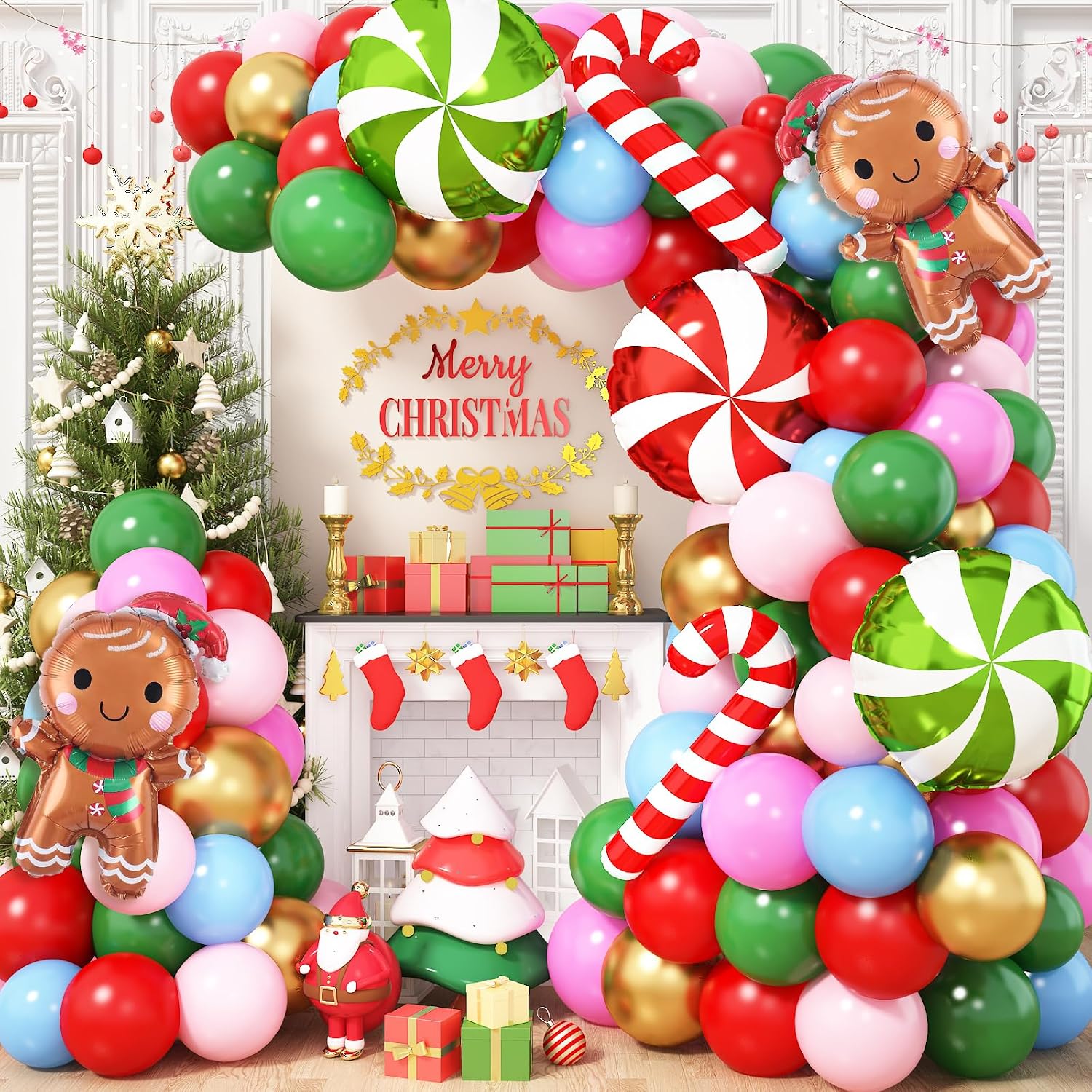 Balloon Arch Kit - Kit de Guirnalda de Globos Navideños