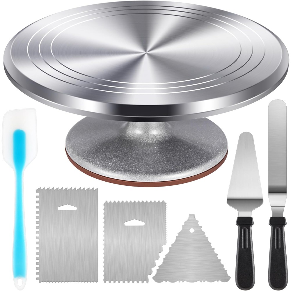 Cupcake Stand Tier - Juego de plato giratorio de aluminio