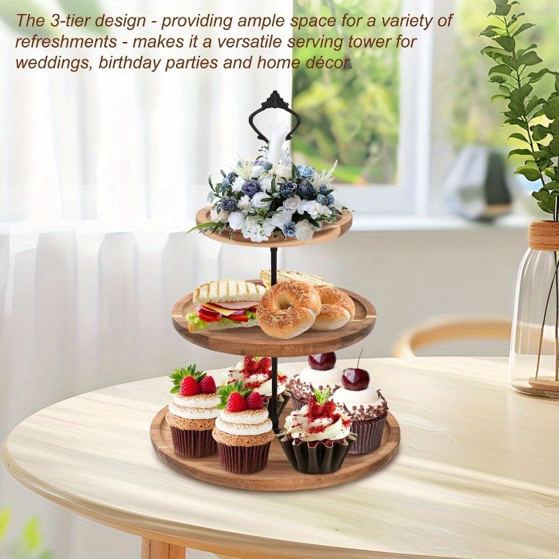 Cupcake Stand Tier - Soporte para pasteles de 3 niveles,