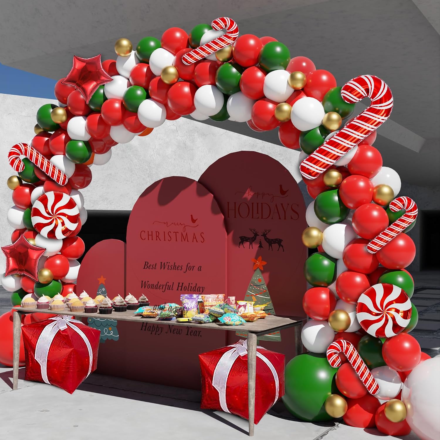 Balloon Arch Kit - Kit de Arco de Globos Navideños,