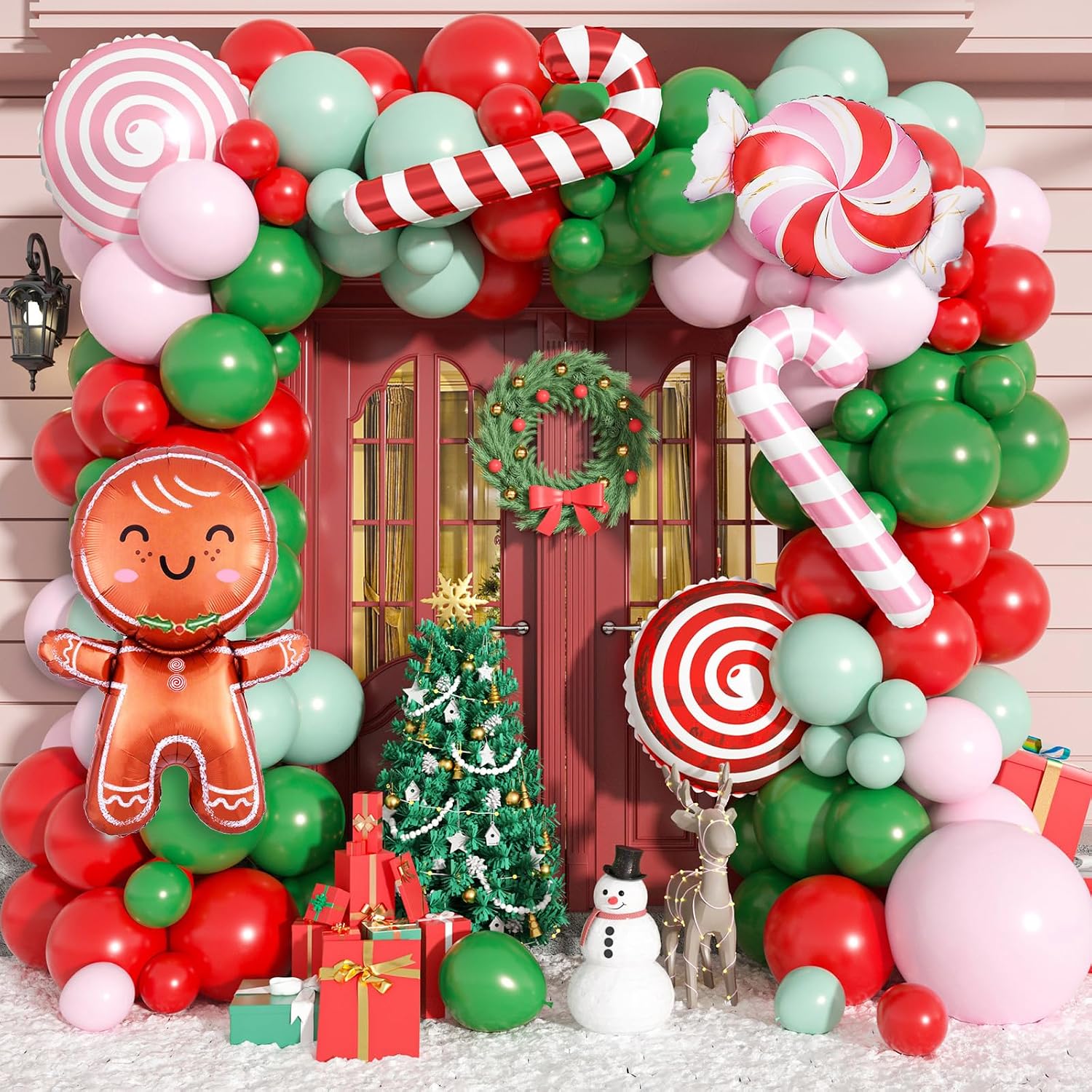 Balloon Arch Kit - Kit de Guirnalda de Globos Navideños,