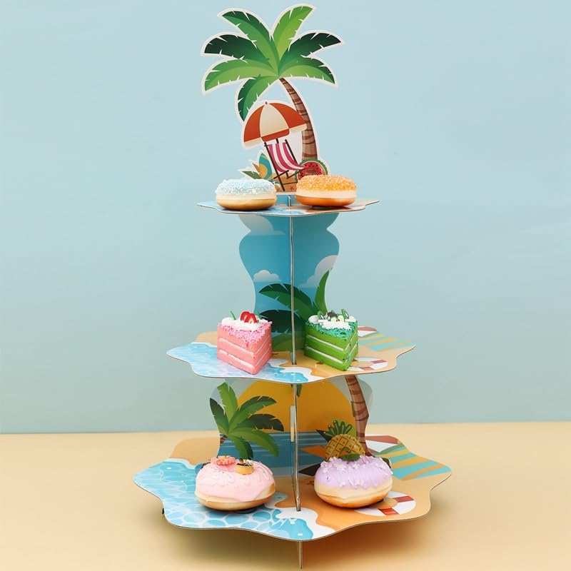 Cupcake Stand Tier - Soporte para cupcakes de playa hawaiana