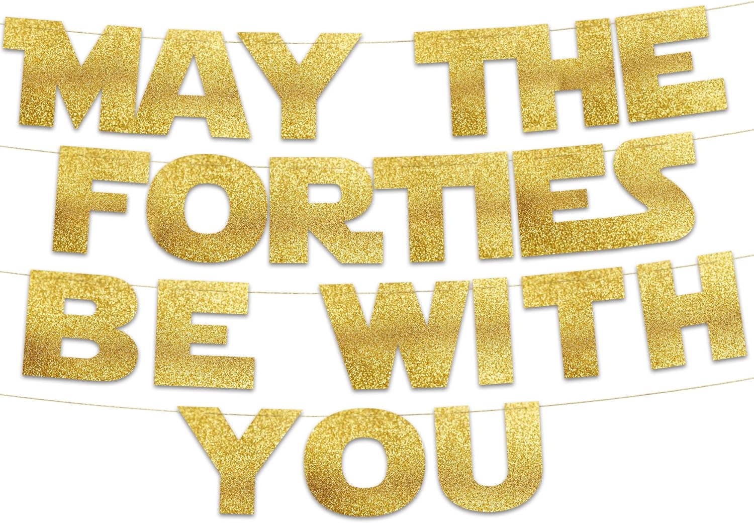 Pancarta May The Forties Be Wi - Party Banner Gold reseña y precio